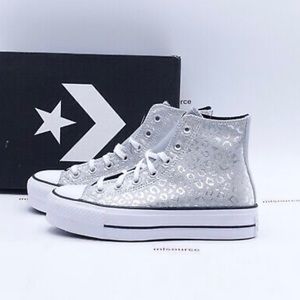 CONVERSE
CHUCK TAYLOR HIGH-TOP SNEAKER - WOMEN'S silver leopard